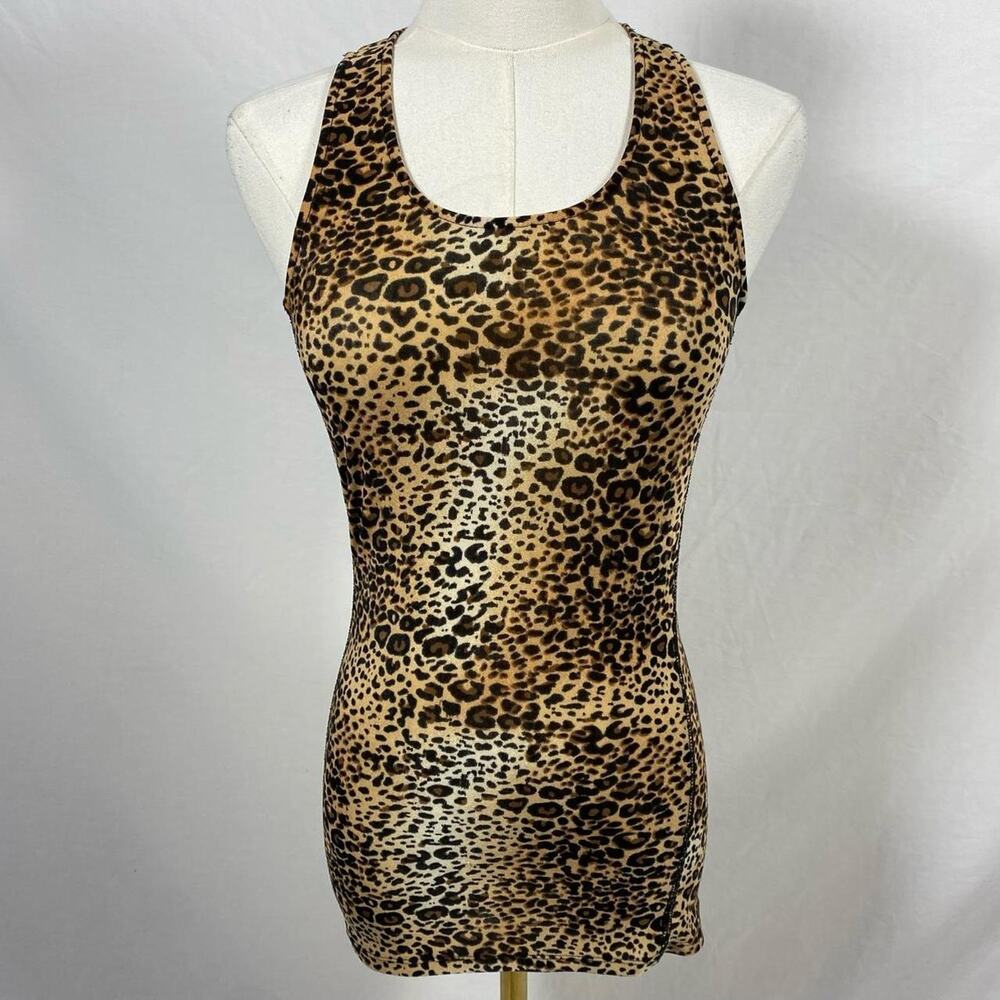 Wet Seal brown leopard print tank top size small y2k indie sleaze preppy comfy